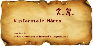 Kupferstein Márta névjegykártya